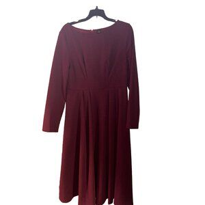 Burgundy Dress Size Large 8/10 For Women Long Long Sleeve